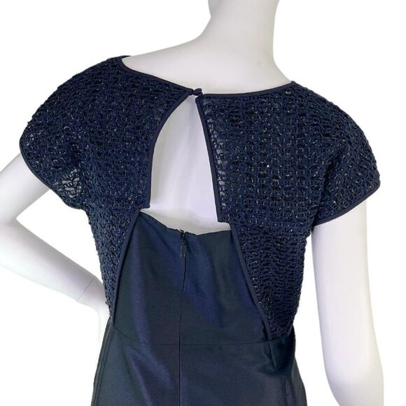 NEW Lafayette New York 148 Short Sleeve Silk Blend Formal Dress in Ink Blue Sz 6 - Picture 7 of 14